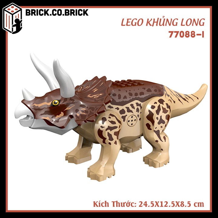 Mô Hình Khủng Long Đồ Chơi Lắp Ráp Lego Khủng Long Dinosaur T Rex Jurassic Park Loại To- MỚI NHẤT (Ấm Thanh + Đèn) 77088