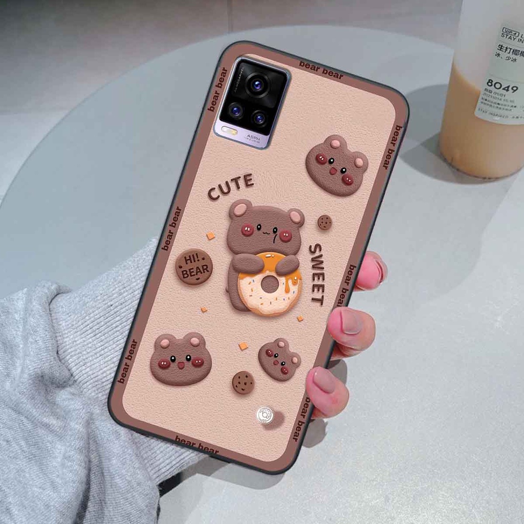 Ốp Vivo V20 bear brick, gấu đáng yêu, dễ thương