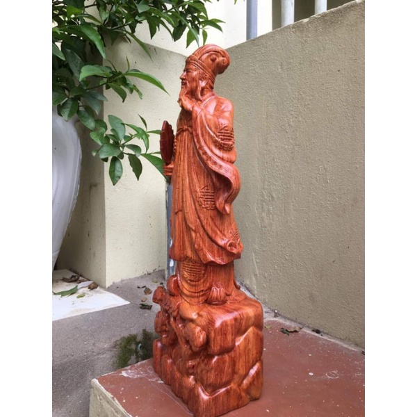 Tượng khổng minh gia cát lượng gỗ hương cao 40cm