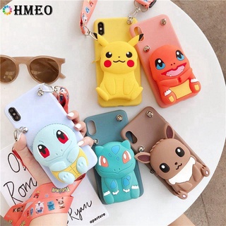 Ốp Điện Thoại Dạng Ví Hình Pokemon Có Dây Đeo Cho Xiaomi Mi 8 Mi 8 Pro Redmi 9 9A 9C Redmi 8A 8A Pro Redmi Note 8 8 Pro