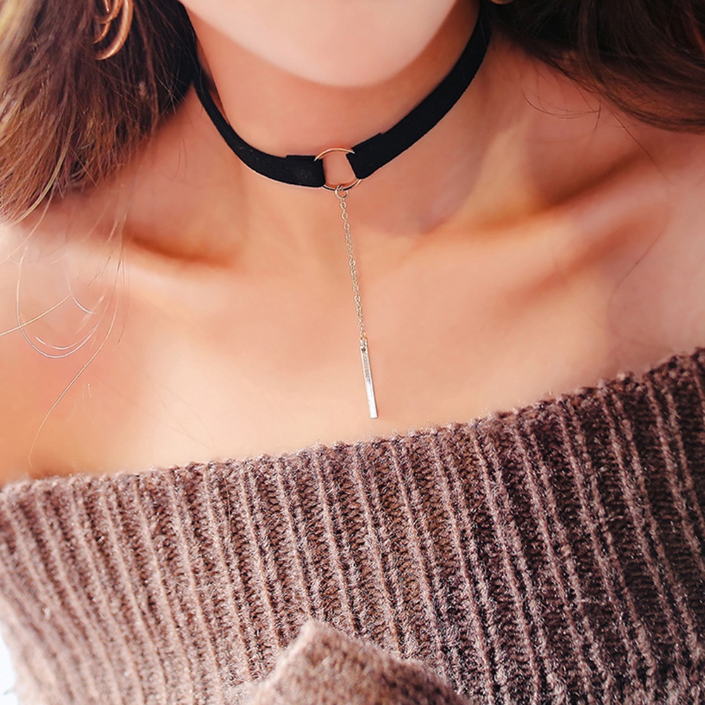 Vòng cổ mặt đính vòng &amp; thanh thời trang cho nữ