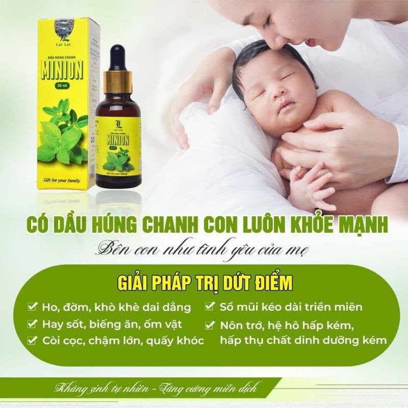 Dầu húng chanh minion hỗ trợ ho, khò khè, đờm, tăng đề kháng tự nhiên cho bé 30ml tặng xe đồ chơi cho bé