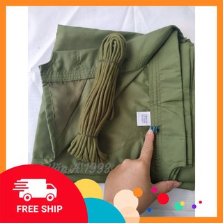 Combo Võng vải dù xanh 1 lớp mát + 16m dây