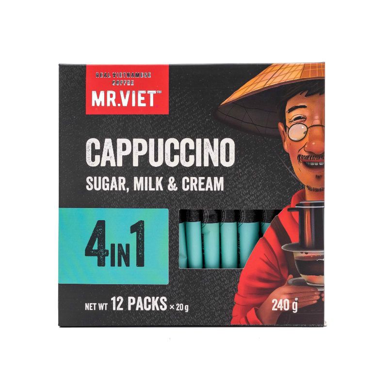 Cà Phê Hòa Tan Cappuccino 4 In1 Mr.Viet Hộp 240G (20G x 12 Gói))