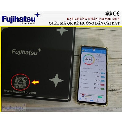 Cân sức khỏe điện tử Fujihatsu FHS-01 (hàng chính hãng). Đo được 8 chỉ số cơ thể qua APP. Chứng nhận ISO 9001:2015