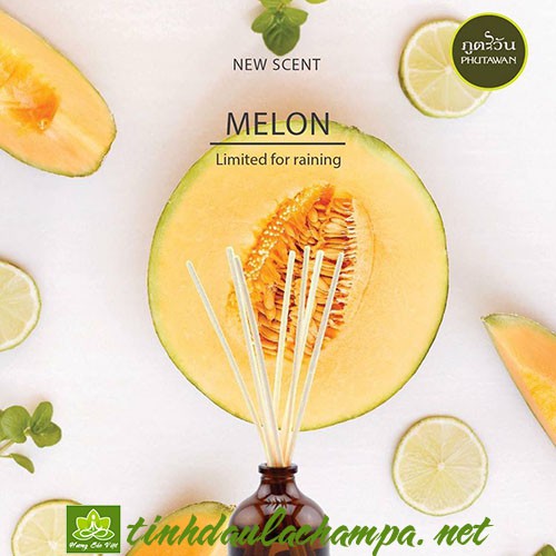 Tinh dầu thơm phòng cắm que gỗ hương Dưa lưới - Phutawan Melon Reed Diffuser 50ml