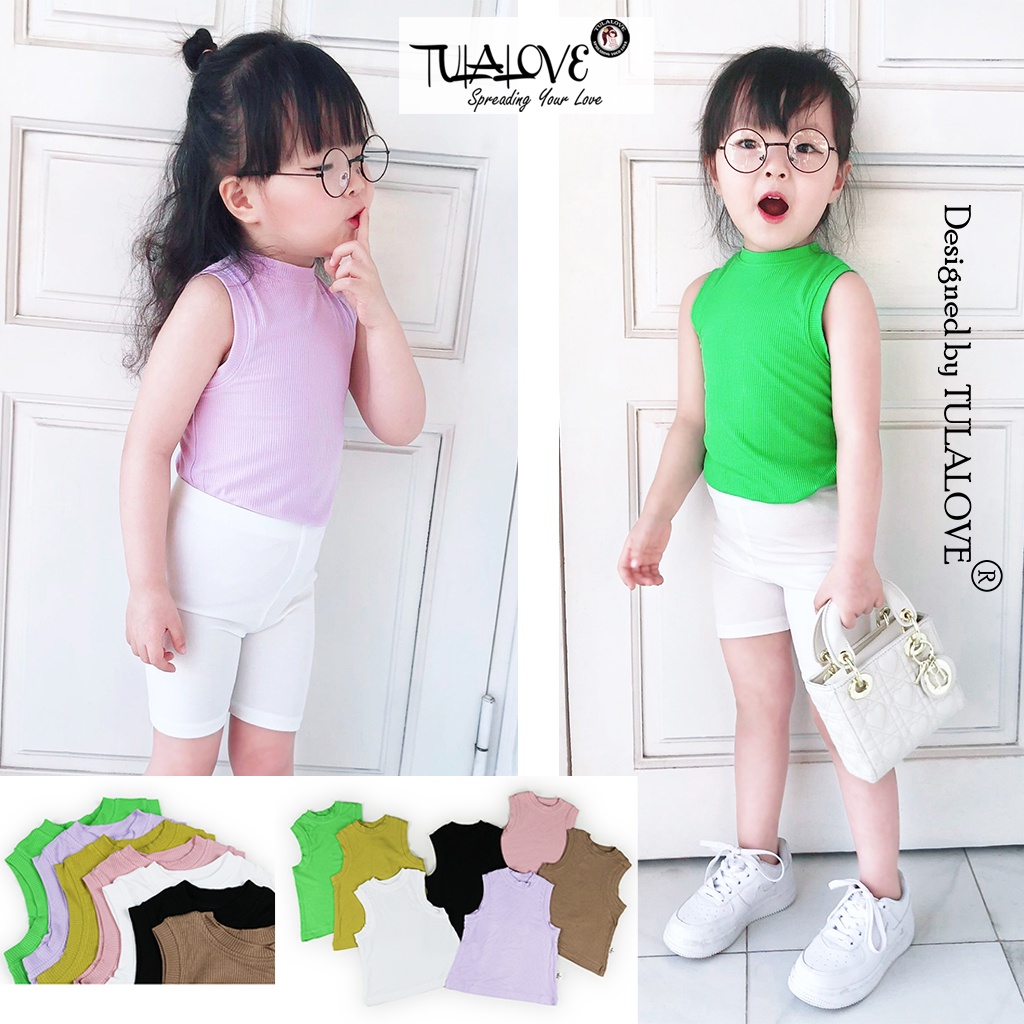 Áo Thun Cho Bé Gái Vải Tăm Lạnh Sát Nách Cực Xinh Áo Thun Tulalove Cho Bé
