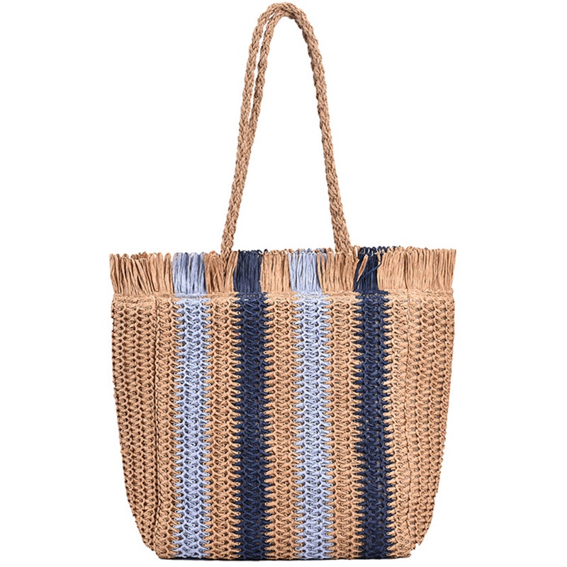 Túi Tote Đan Sợi Rơm Đeo Vai Sức Chứa Lớn 2022 Thời Trang Mùa Hè Mới Phổ Biến Cho Nữ