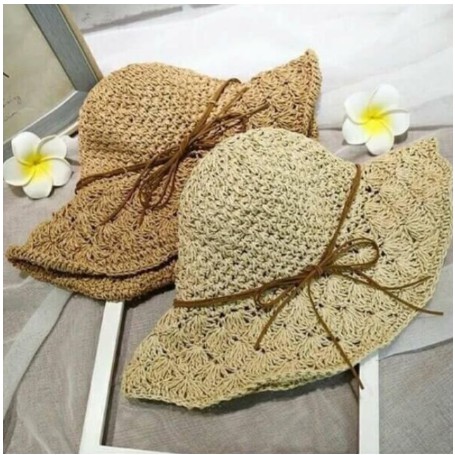 Nón cói mềm nơ dây Vintage cực xinh