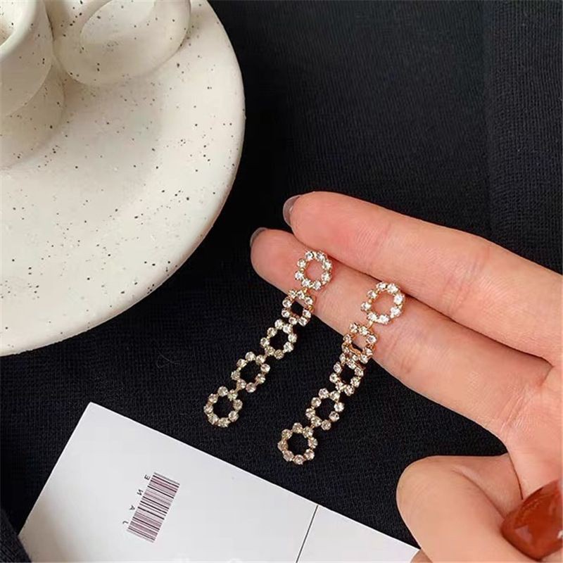 Hoa tai bạc S925 - Khuyên tai bạc S925 dáng dài Bling Bling cao cấp sang trọng ZaZa.accessories KT8075