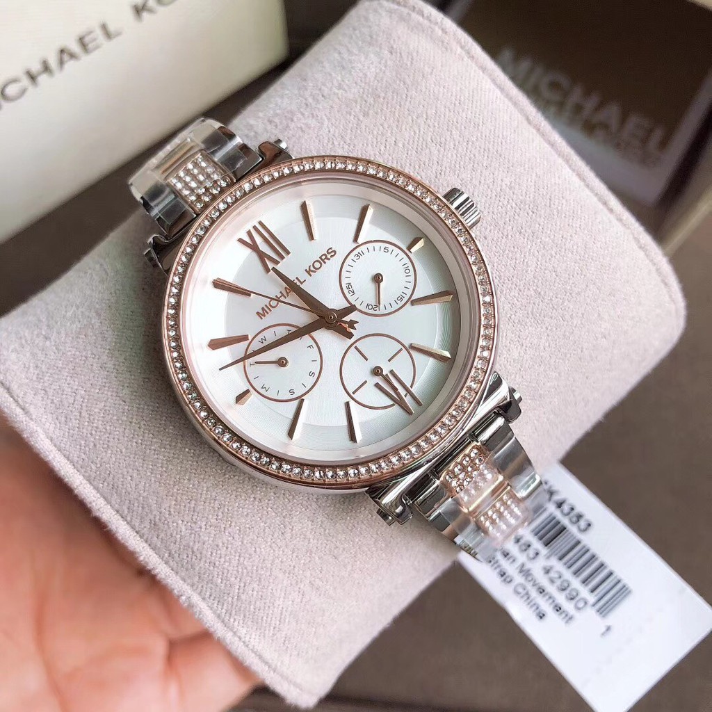 Đồng hồ nữ michael kors mk4353 , mk4354 dây thép đính đá size 36mm