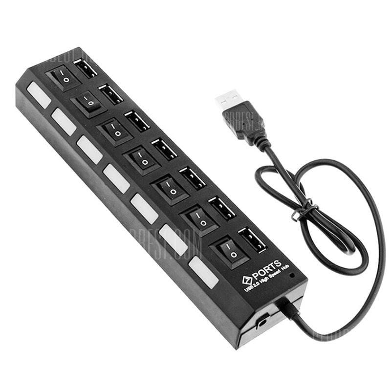 Bộ chia USB từ 1 cổng usb ra 7 cổng usb SPORTS có led