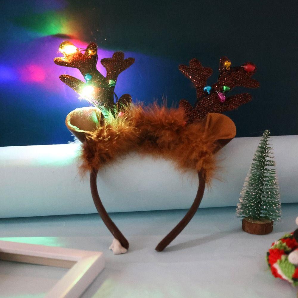 Băng Đô Sừng Tuần Lộc Phát Sáng Dễ Thương Cho Nữ