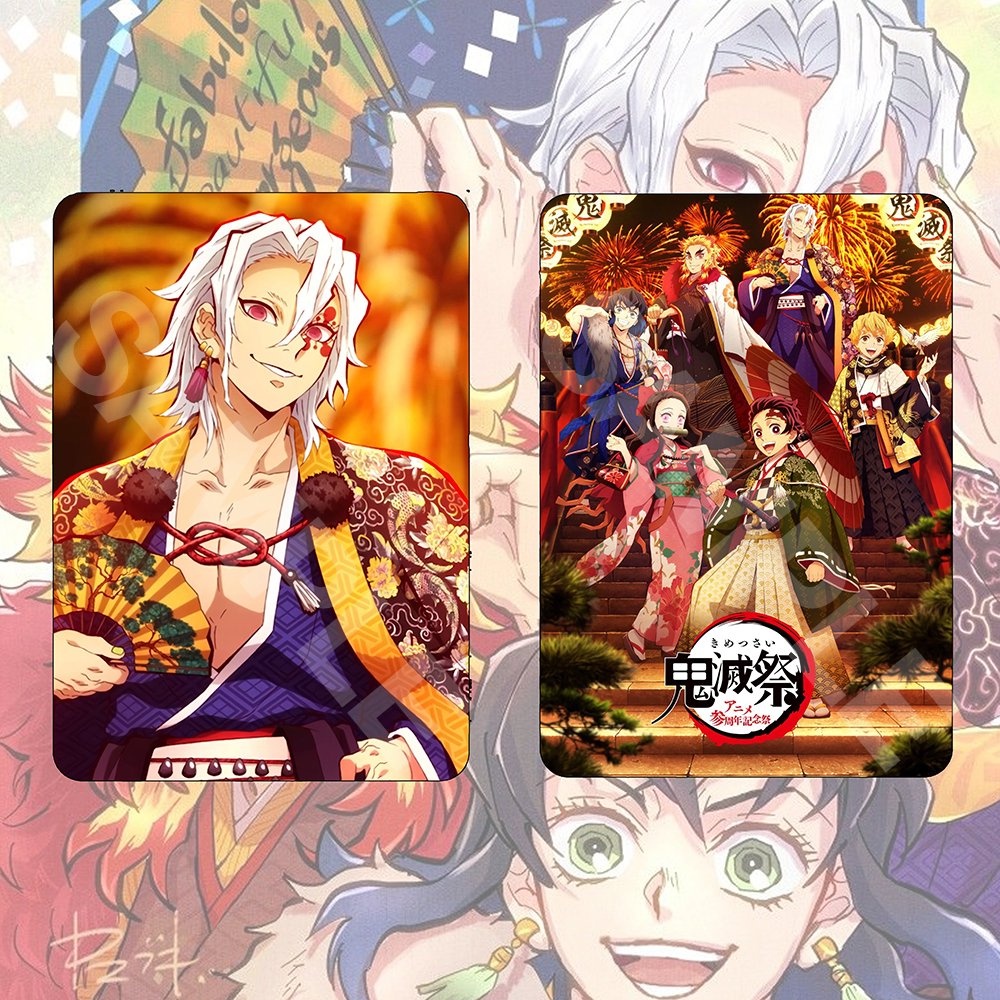 (1 tấm) Ảnh card bo góc in hình KIMETSU NO YAIBA ver 3rd Anniversary Thanh Gươm Diệt Quỷ thẻ bo viền 5*8cm #