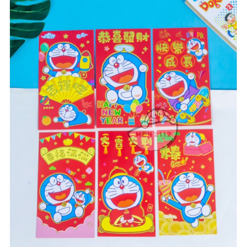 BAO LÌ XÌ TẾT SIZE DÀI BỘ 6 CÁI DORAEMON DOREMON