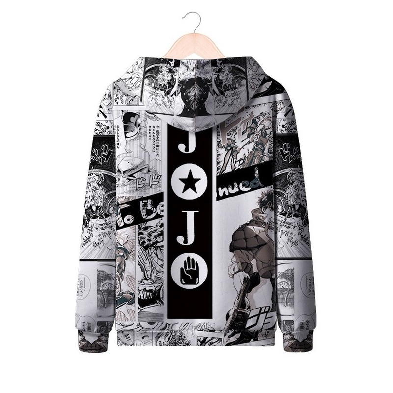 Áo khoác hoodie in hình nhân vật hoạt hình anime Jojo Bizarre Adventure 3d độc đáo