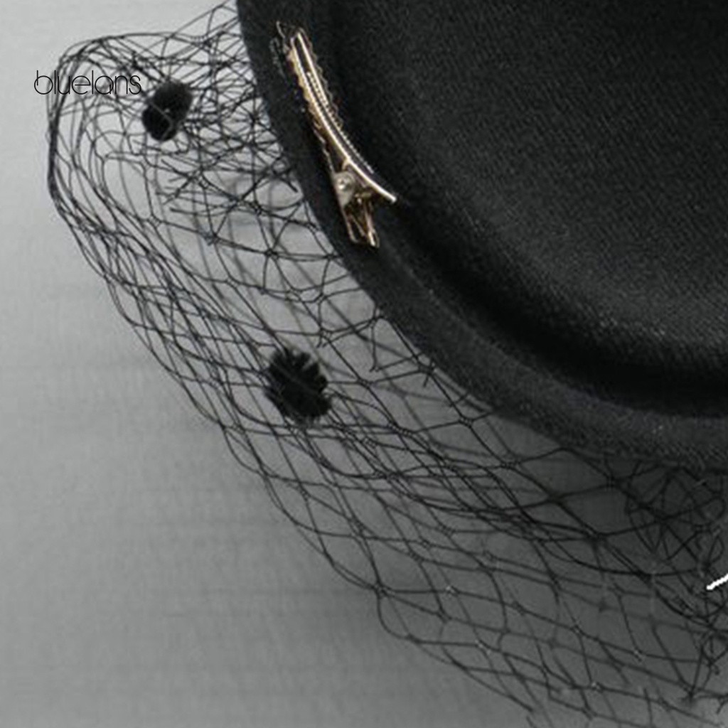 Mũ Lưới Đính Hoa Vải Tuyn Phong Cách Retro Cho Cô Dâu