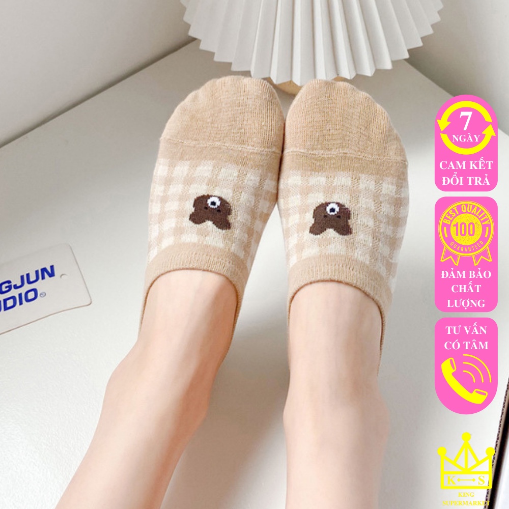 Tất Vớ Nữ Lười Cổ Ngắn In Hình Gấu Rất Dễ Thương Mã TN001