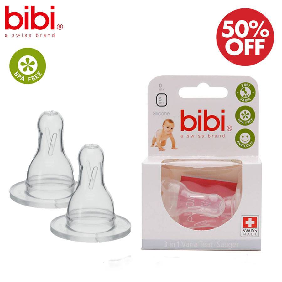 Núm ty silicone tròn cổ hẹp Bibi