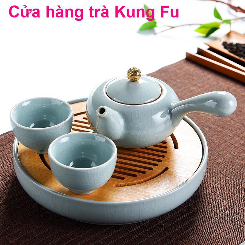 Lò Ge Đơn giản Trung Quốc Mở Pian Home Kung Bộ ấm trà Fu khay nhỏ bằng gốm Máy pha Tách đạo