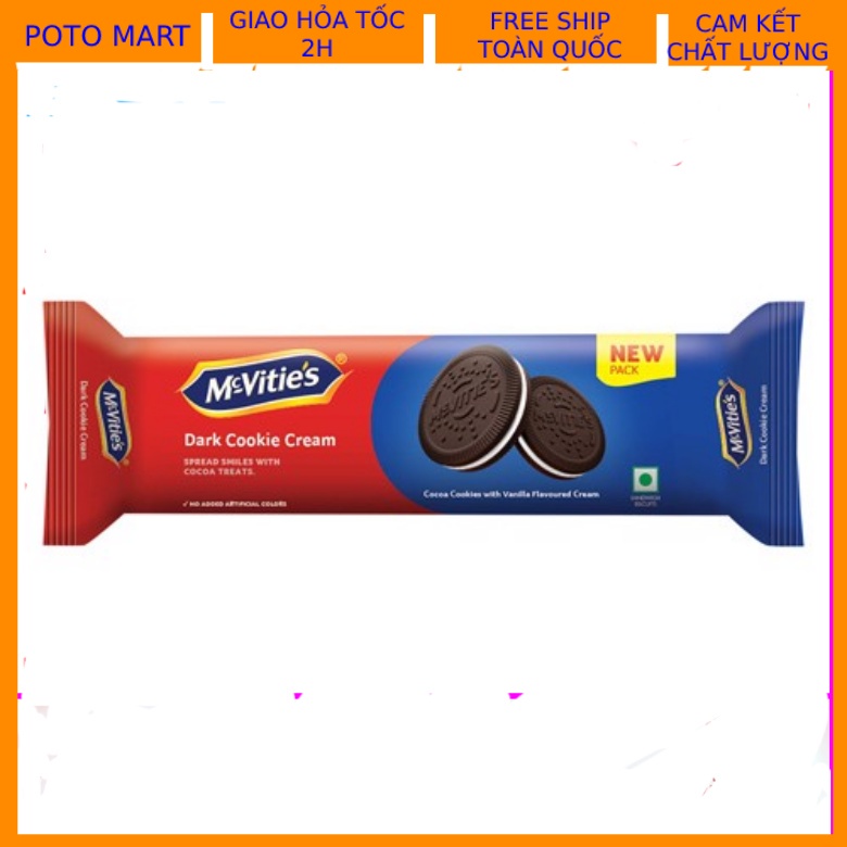 Bánh quy kem vani mcvities Dark cookie cream 120g