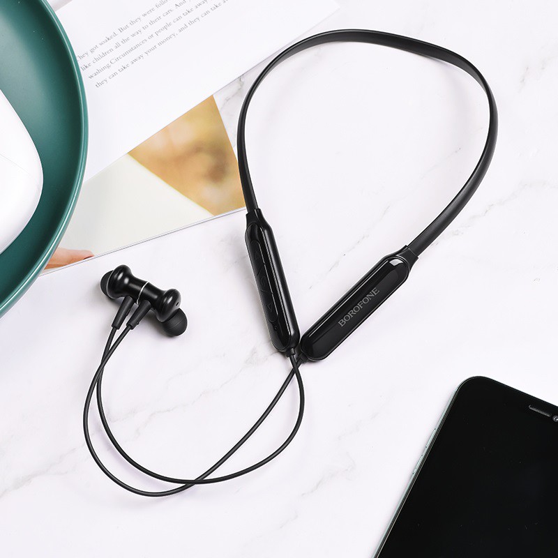 Tai nghe bluetooth thể thao Borofone BE29 Joyous wireless V5.0, Nghe nhạc và đàm thoại 10H liên tục, Có khe cắm thẻ nhớ