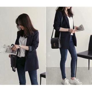 Áo blazer đen
