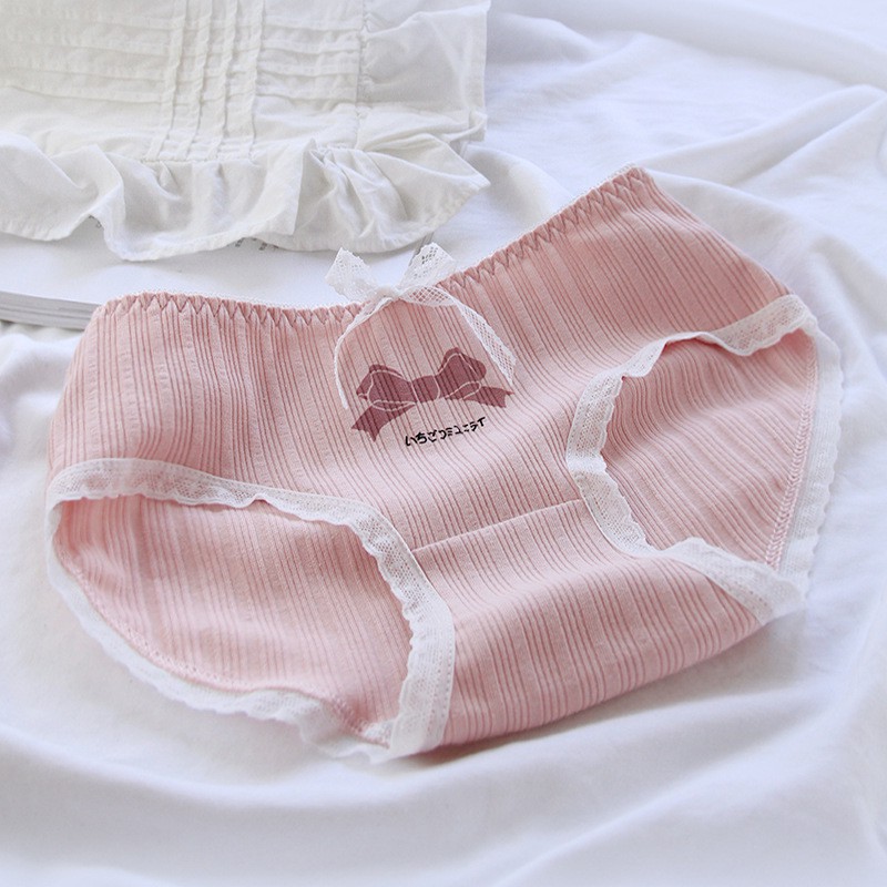 Quần Lót Nữ Cotton Chất Đẹp Nơ Trắng Pink Lady