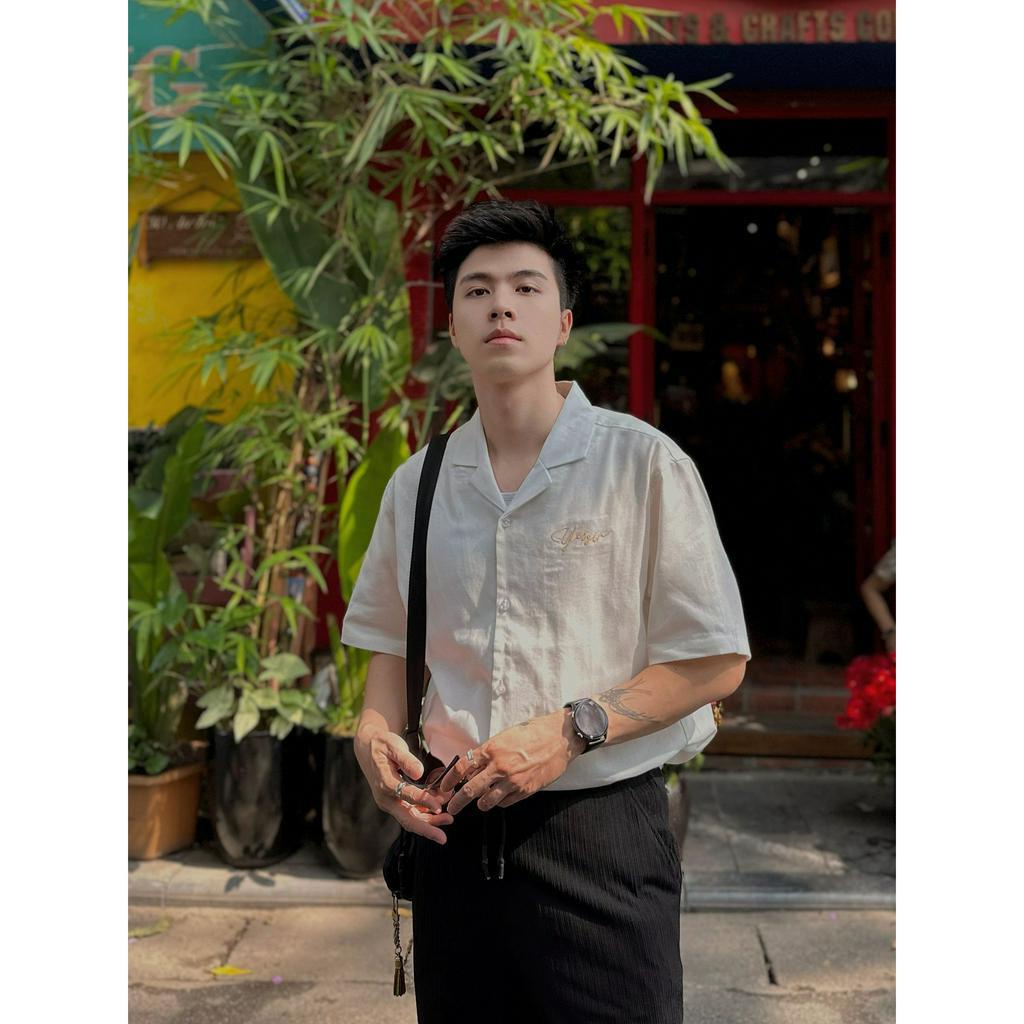 Yessir - Camp Collar Linen Shirt - Áo sơ mi tay ngắn