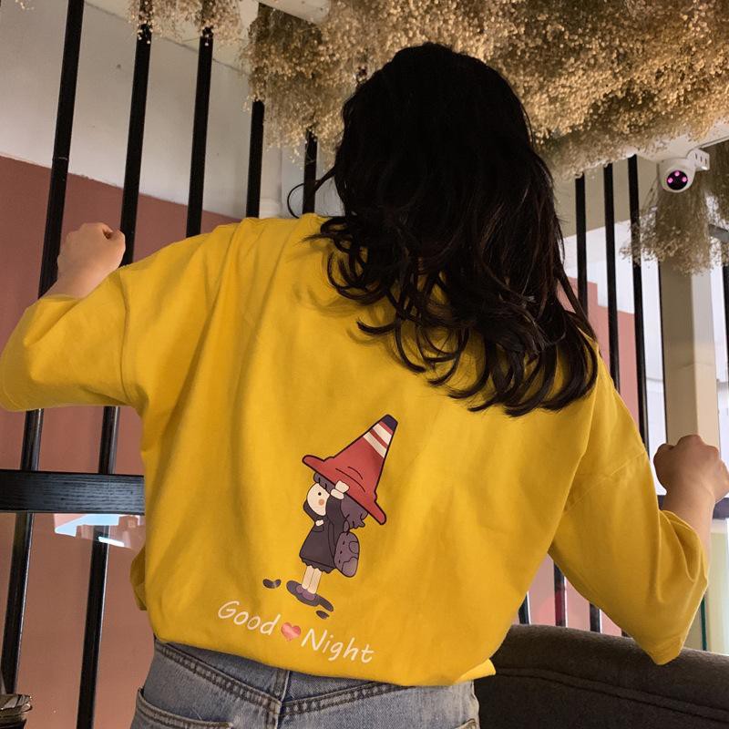 Áo thun nam nữ freesize CNV146 kiểu dáng tay lỡ form rộng thời thượng mẫu GOOD NIGHT A018 | BigBuy360 - bigbuy360.vn