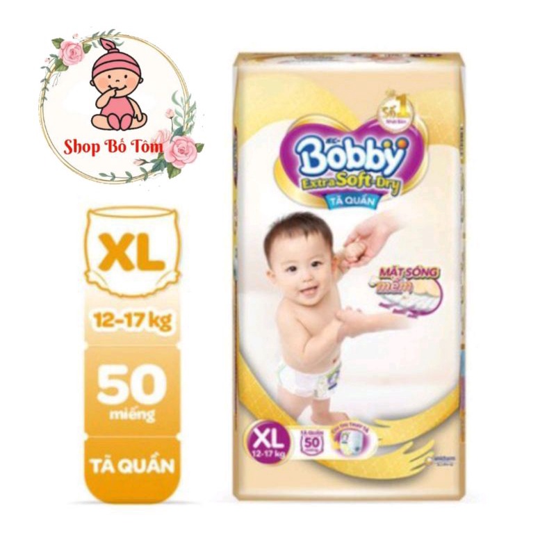 Tã quần Bobby Extra Soft Dry S70/M64/L56/XL50/XXL46