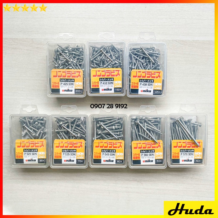 Ốc vít bắt tường bê tông không cần tắc kê Unika đầu tròn