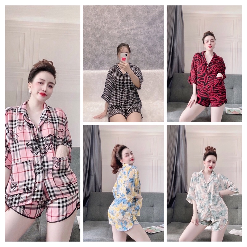 Bộ Đồ Pijama - Bộ Lụa Mai Ngô Dơi Tay Cộc , Quần Cộc[Hàng Đẹp, Lụa Mát Mịn] Không Nhăn, Không Bai Giãn, Không Phải màu
