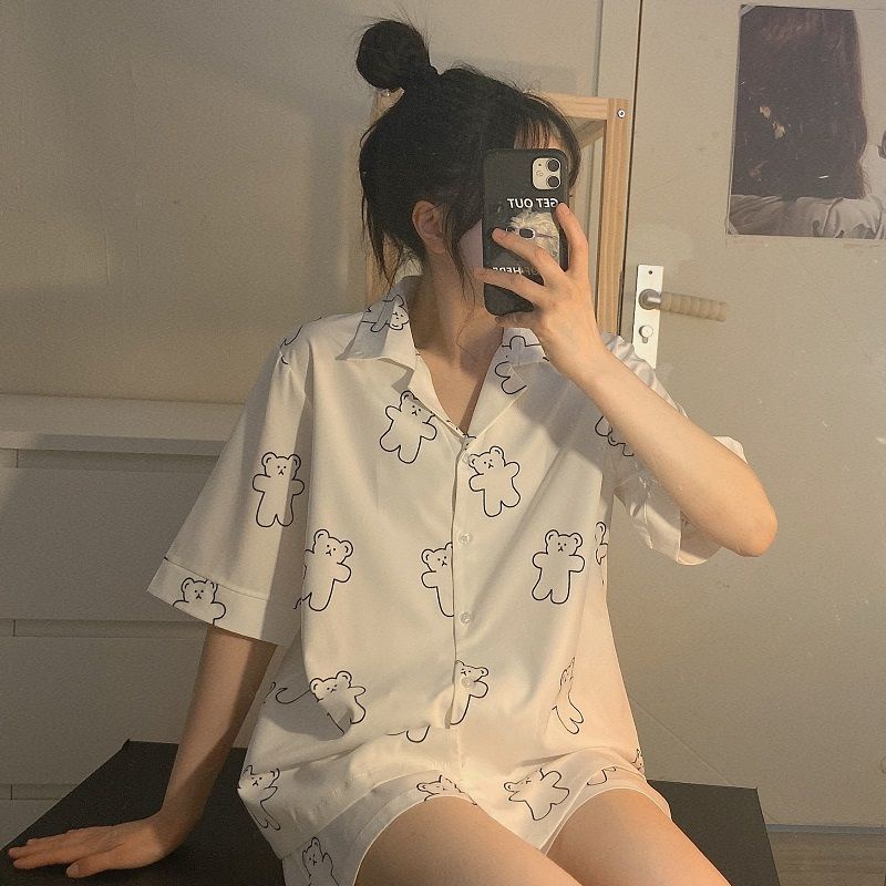 ❤️❤️Bộ đồ ngủ mặc nhà in hình gấu kiểu Hàn Quốc dễ thương cho nữ | BigBuy360 - bigbuy360.vn