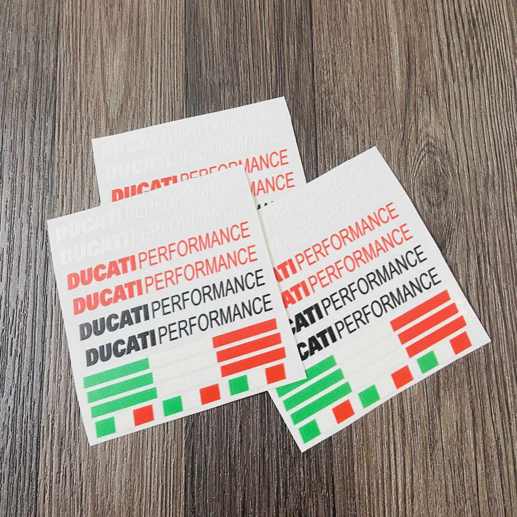 (CHÚ Ý) 01 tờ Tem in UV chữ DUCATII performante cao cấp, tem trang trí xe máy siêu chất