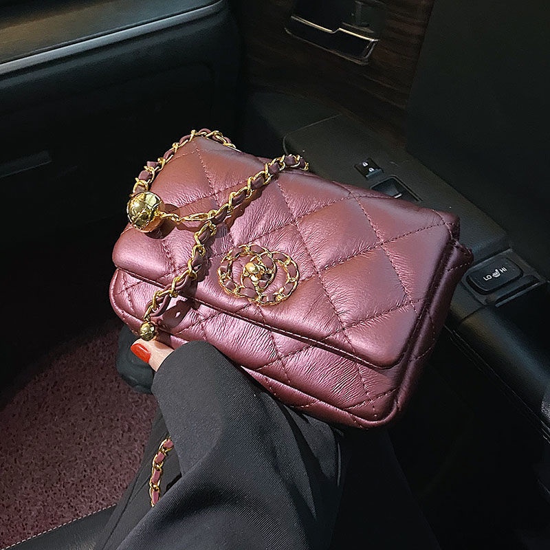 Túi Xách Đeo Vai Phối Dây Xích Phong Cách Thời Trang Hàn Quốc 2022 Dành Cho Nữ