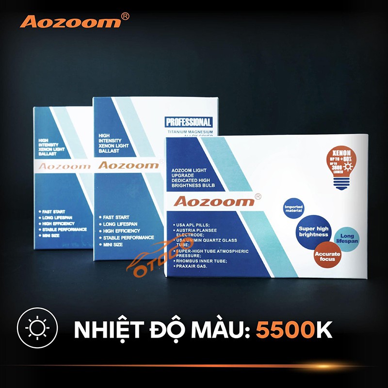 Bộ Đèn Xenon HID KIT Aozoom FBL Tăng Sáng Chân H7 Siêu Sáng , Bảo Hành 3 Năm