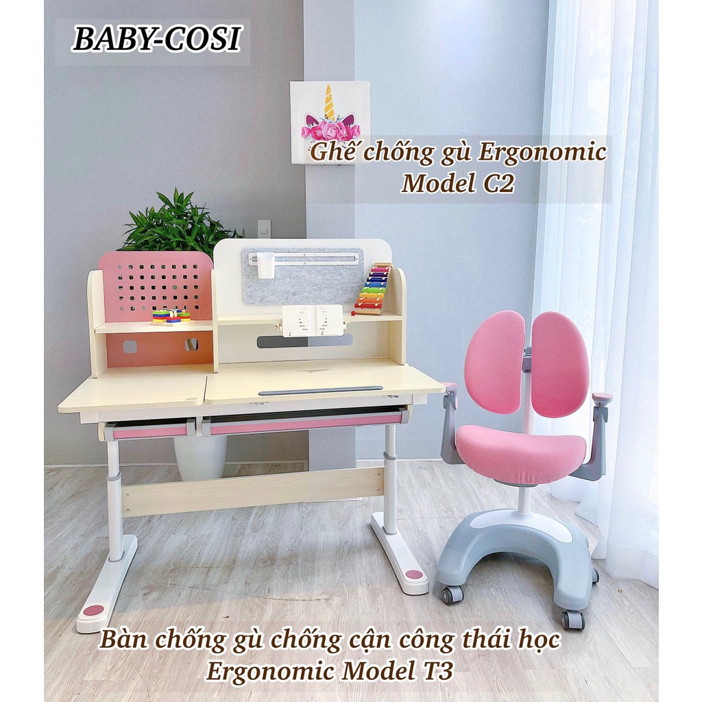 Bàn Học Cho Bé Thông Minh Chống Gù Chống Cận, Ghế Thái Công Học Cho Bé Baby Cosi Nuoiconkieuhan