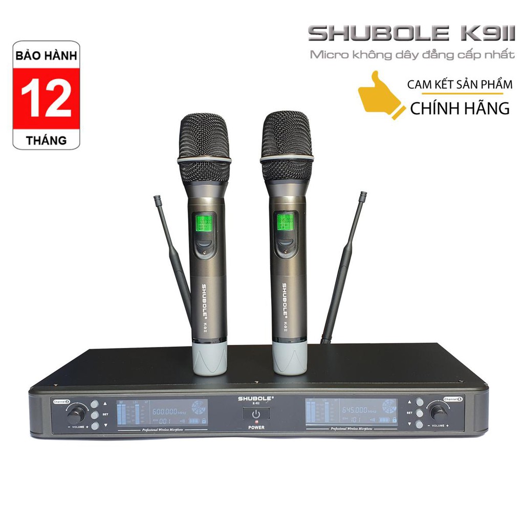 Míc Hát  Karaoke 2 Micro ShuBole K9 Đẳng Cấp Dành Cho Hát Karaoke - [Hàng Chính Hãng] - [Bảo Hành 12 Tháng]