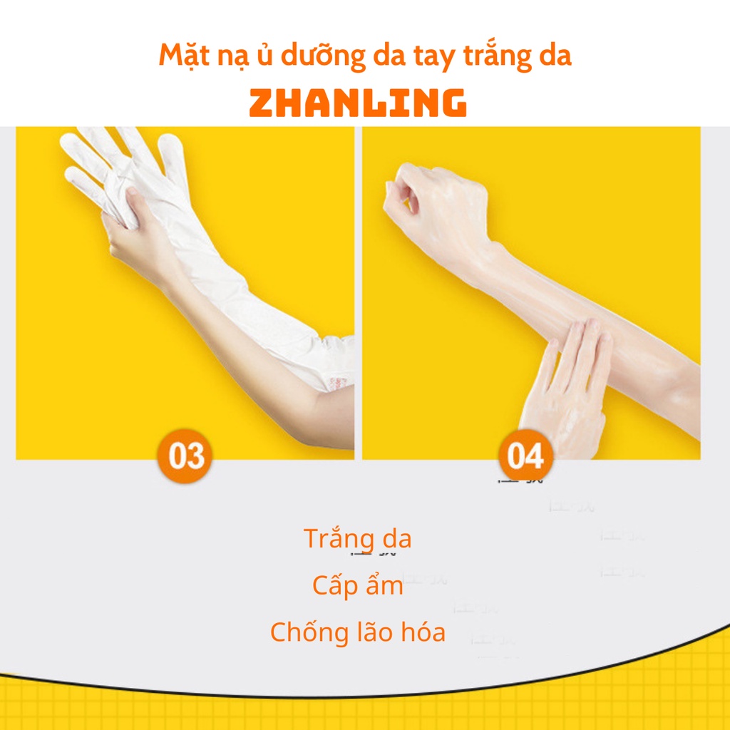 Mặt Nạ Ủ Da Tay 55cm Dưỡng Trắng Mịn Màng Chống Lão Hóa ZHANLING nội địa Trung