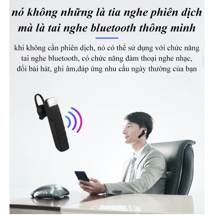 Tai nghe Bluetooth nhét tai phiên dịch ngôn ngữ T2 - Cao Cấp