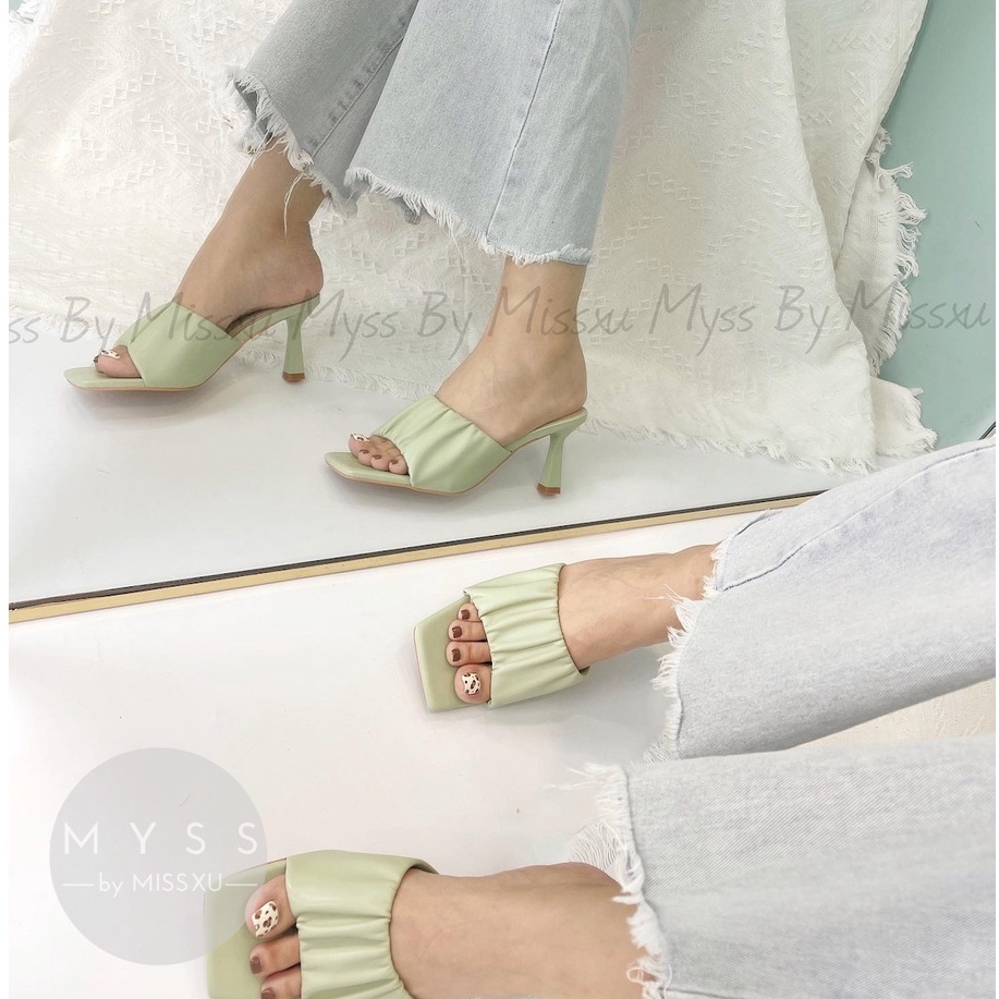 Giày guốc nữ bảng ngang nhúm 7 cm thời trang MYSS - SU143