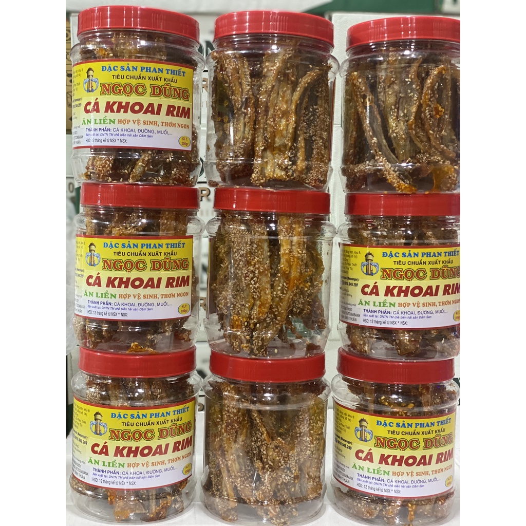 Cá Khoai Rim ( ăn liền ) là món ăn yêu thích của Shop Đặc Sản Biển Phan Thiết NGỌC DŨNG; Hộp 200 gram. HSD 12 tháng