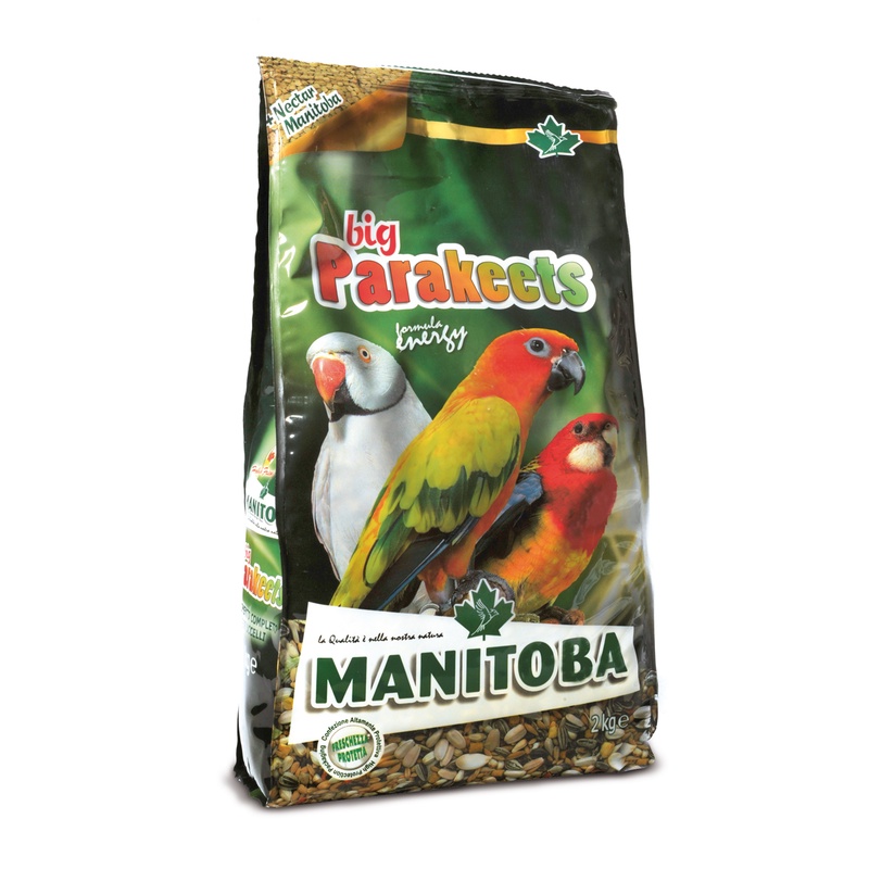 HẠT TRỘN HOÀN CHỈNH MANITOBA BIG PARAKEETS GÓI 2KG dùng cho vẹt sun, ringneck và các dòng cùng size