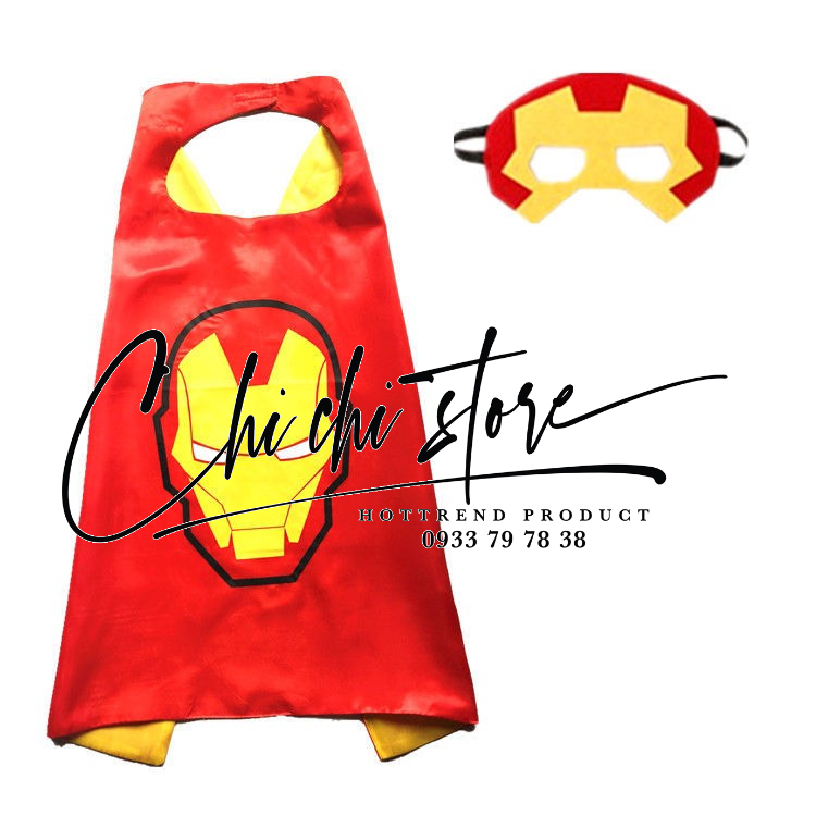 Áo Choàng Siêu Nhân Người Nhện, Người Sắt, Hulk Captain Đội Trưởng Mỹ, Batman Dơi Kèm Mặt Nạ Halloween