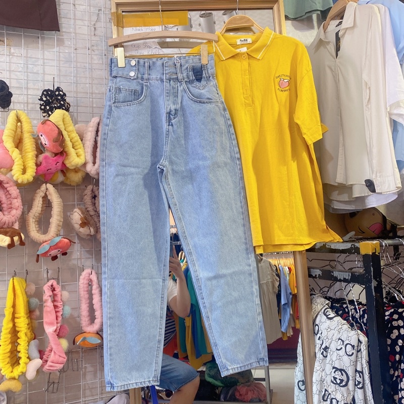 Quần jean bò ống rộng xuông nam nữ jeans cao cấp phong cách Hàn Quốc sành điệu style năm 2021