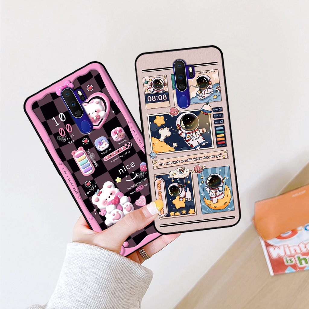 Ốp lưng Oppo A5 2020 / Oppo A9 2020 hình gấu, vũ trụ ngân hà chibi. ốp chống sốc bền đẹp
