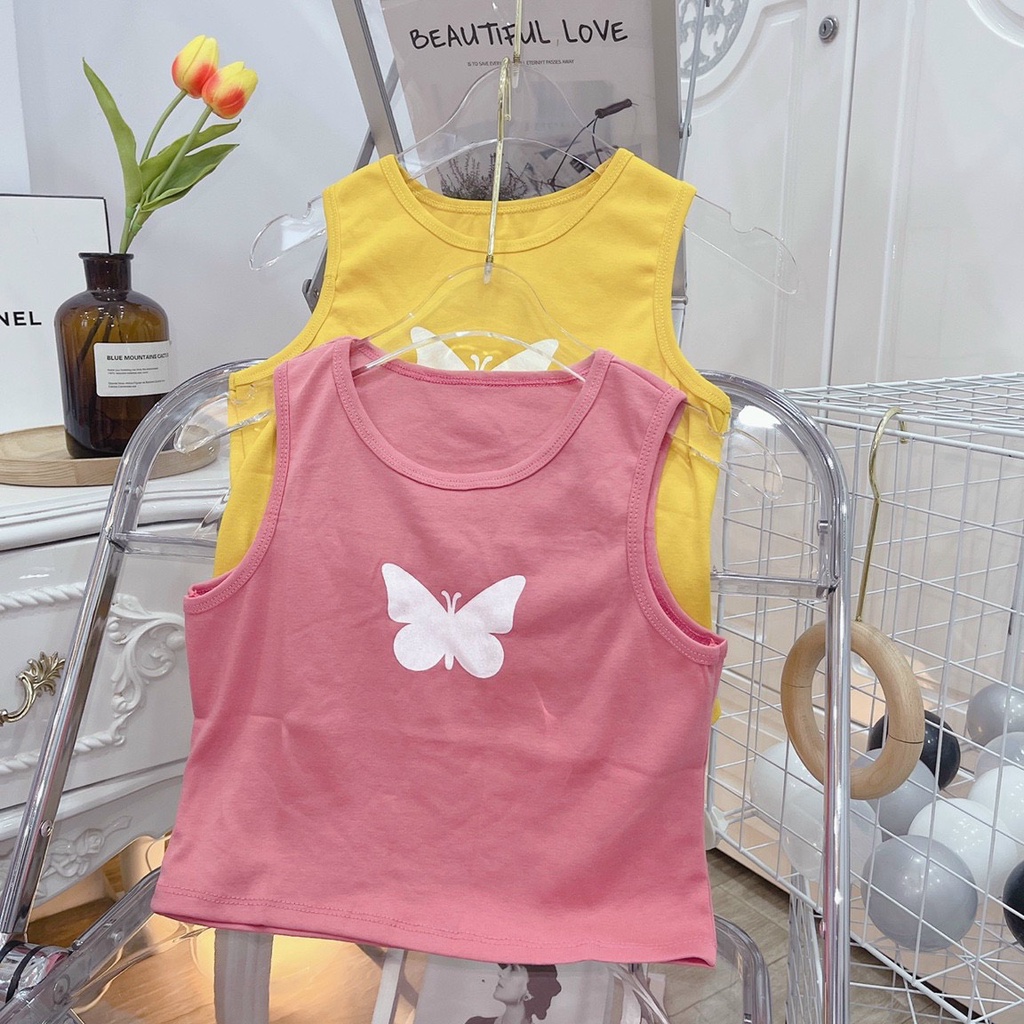 Áo kiểu ba lỗ croptop in hình con bứm trắng cực xinh , chất thun bozip mềm mịn