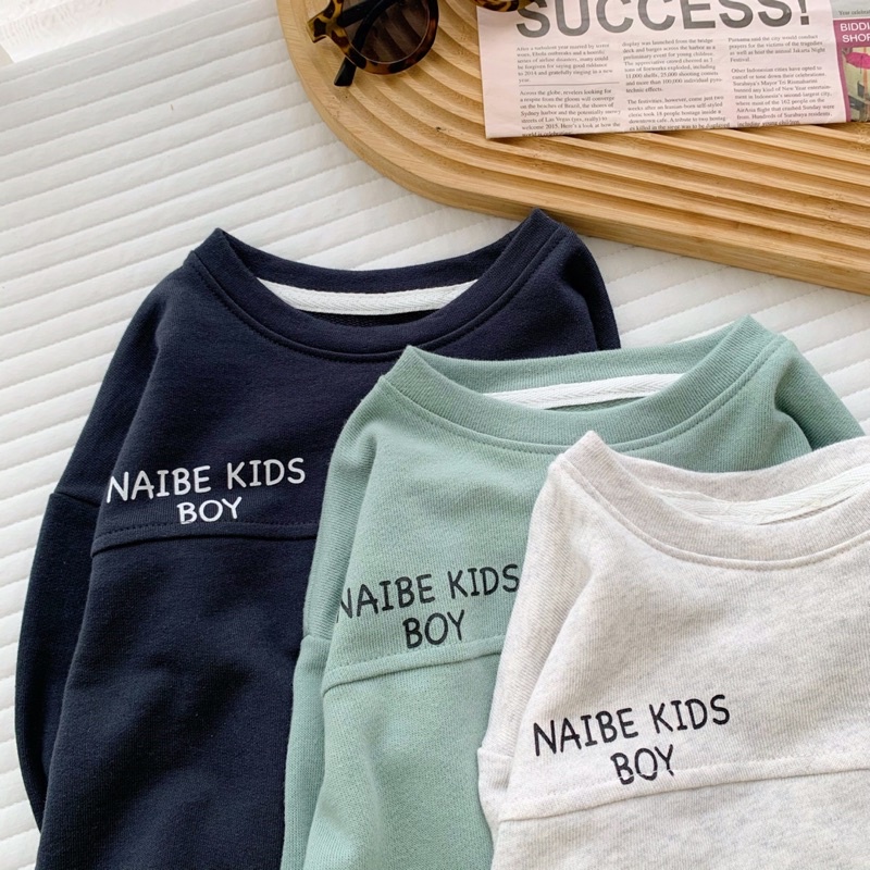 Áo thu đông dài tay nỉ da cá cho bé trai mặc đi học đi chơi