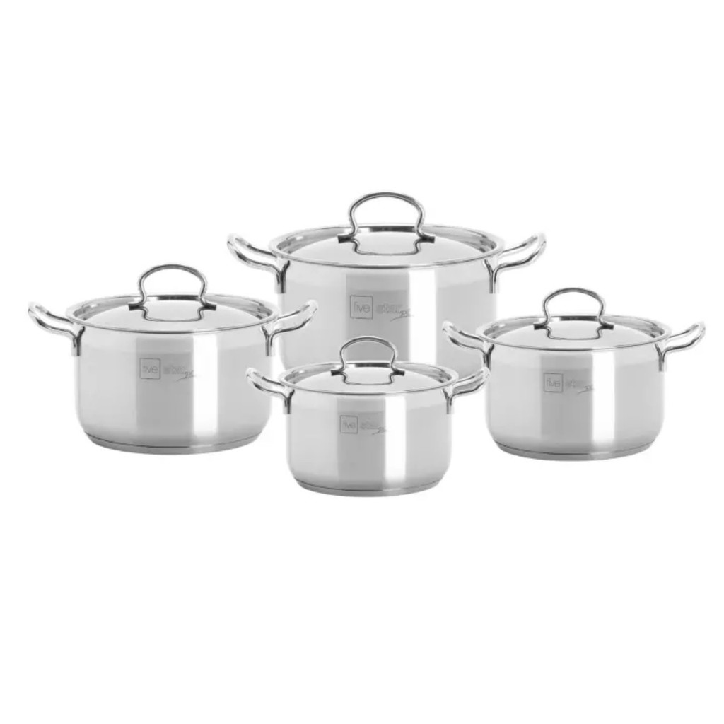 Combo bộ nồi cao cấp inox 304 và chảo chống dính 24cm Fivestar 9 món. tặng 2 muỗng canh inox